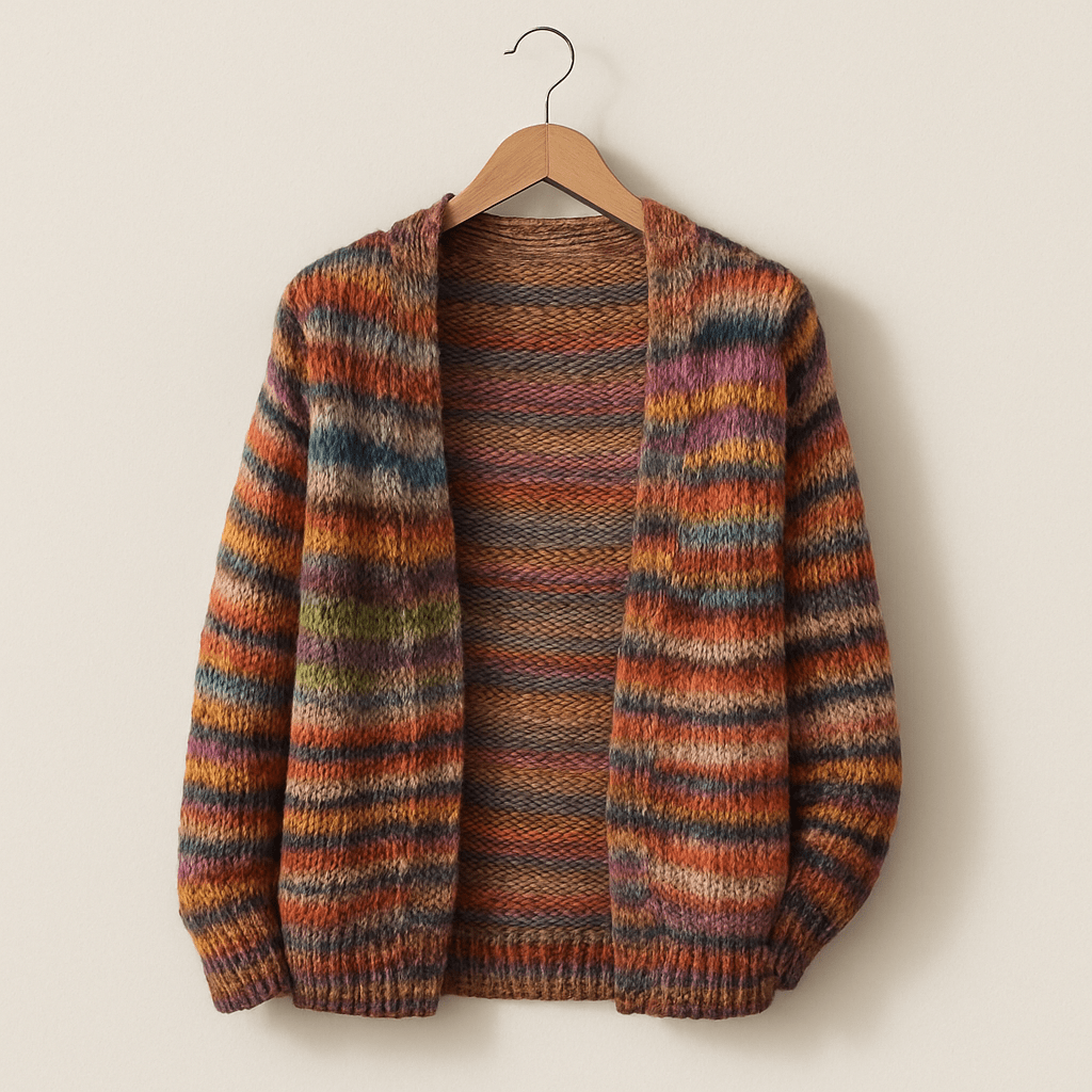 Cardigan décontracté multicolore pour femme | Longue