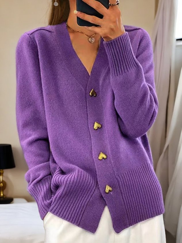 Cardigan boutonné en maille pour femme | Chaud