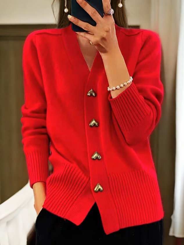Cardigan boutonné en maille pour femme | Chaud