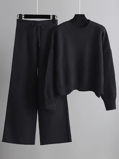 Combinaison mode femme : pull ample et pantalon large | Ensemble