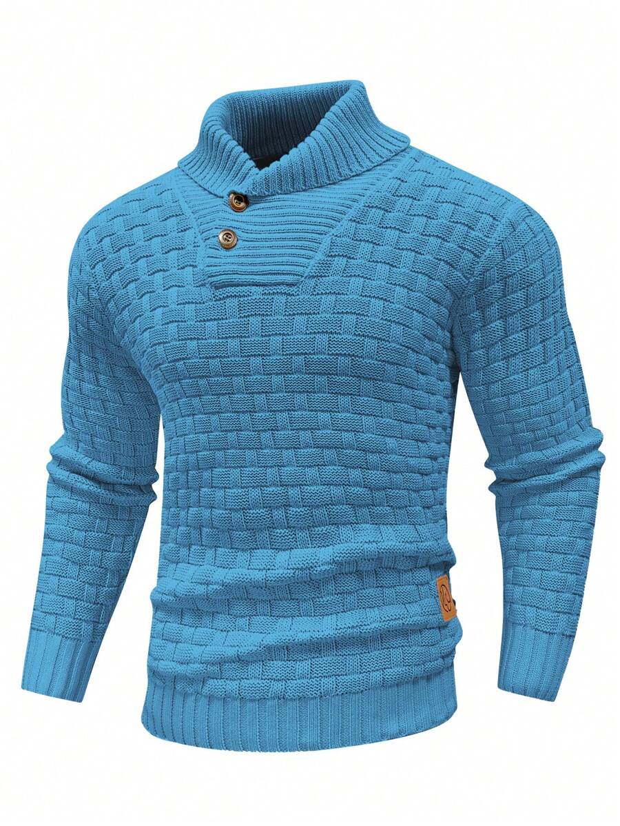 Pull décontracté à manches longues pour homme, couleur unie | Hiver