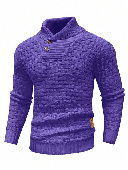 Pull décontracté à manches longues pour homme, couleur unie | Hiver