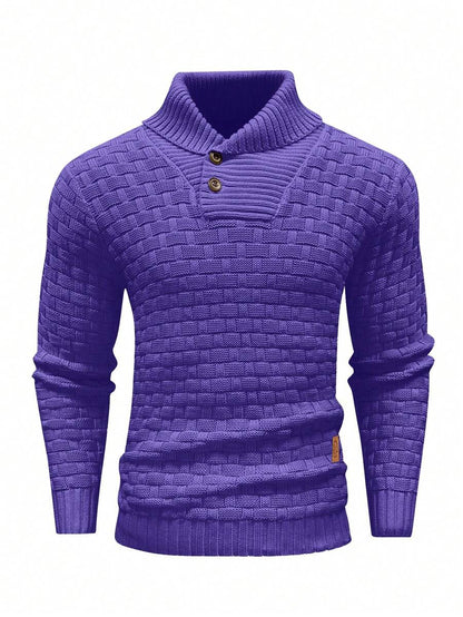 Pull décontracté à manches longues pour homme, couleur unie | Hiver