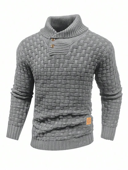 Pull décontracté à manches longues pour homme, couleur unie | Hiver