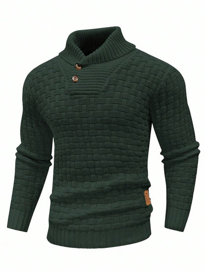 Pull décontracté à manches longues pour homme, couleur unie | Hiver