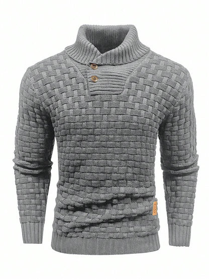 Pull décontracté à manches longues pour homme, couleur unie | Hiver
