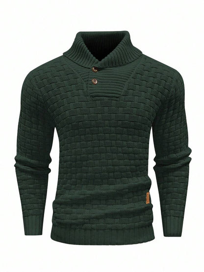 Pull décontracté à manches longues pour homme, couleur unie | Hiver