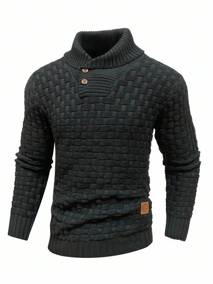 Pull décontracté à manches longues pour homme, couleur unie | Hiver