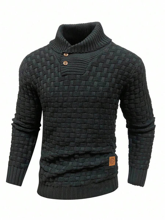 Pull décontracté à manches longues pour homme, couleur unie | Hiver