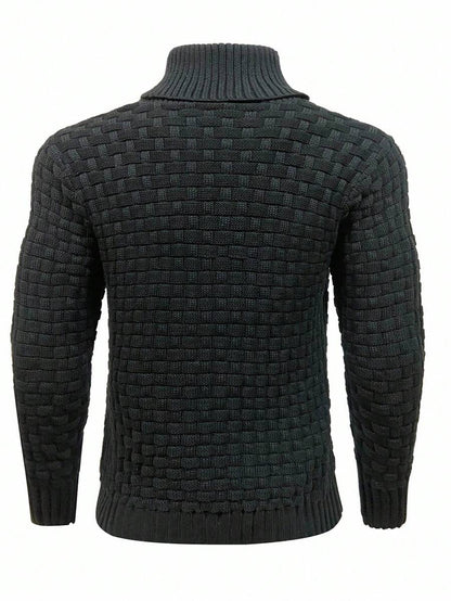 Pull décontracté à manches longues pour homme, couleur unie | Hiver