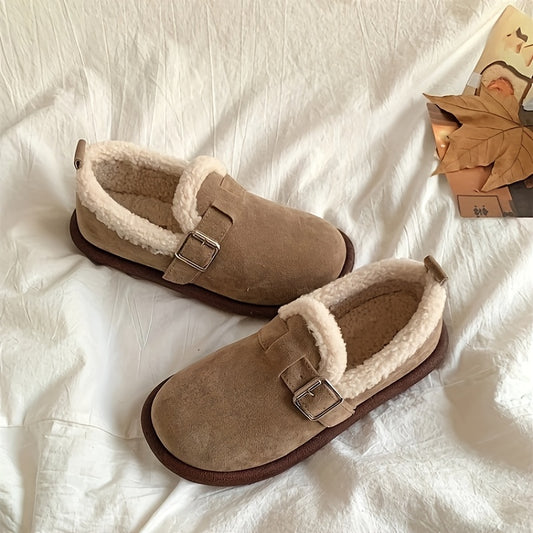 Mocassins doublés polaire tendance pour femme | Chaussures d'hiver