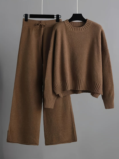 Combinaison mode femme : pull ample et pantalon large | Ensemble