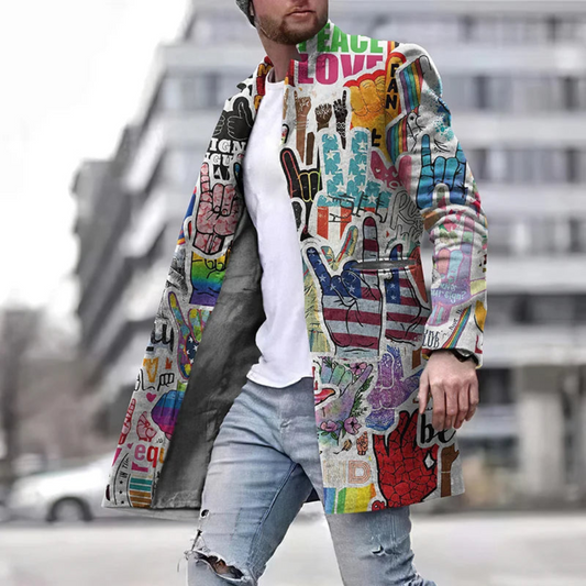 Manteau graphique tendance pour homme | Long
