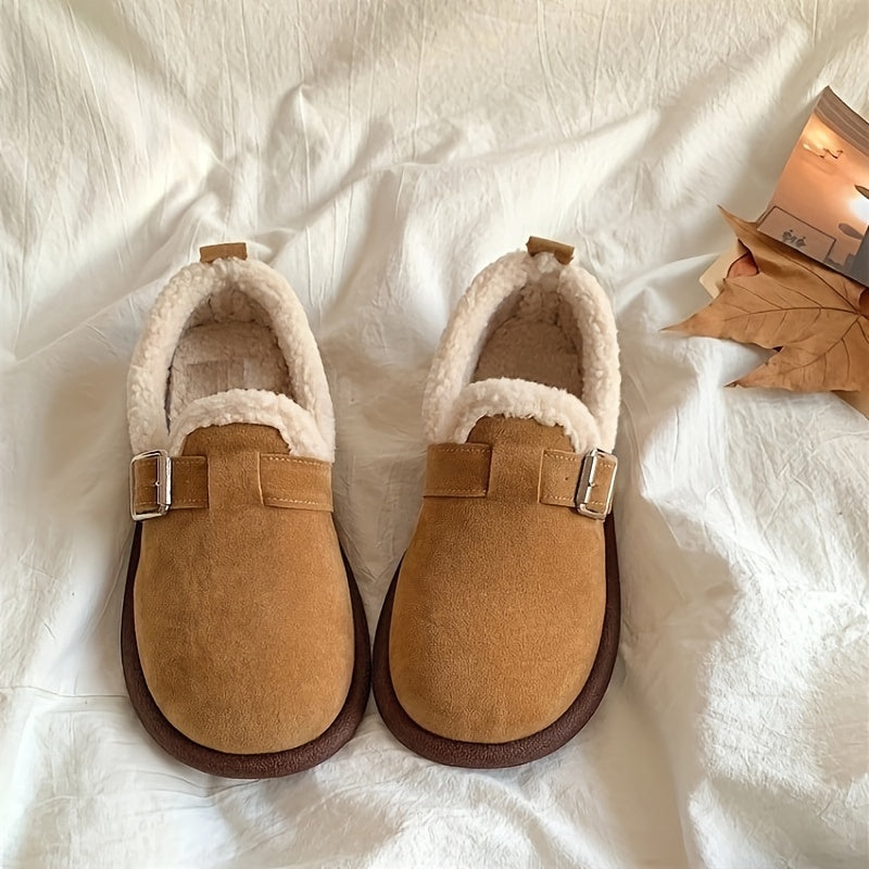 Mocassins doublés polaire tendance pour femme | Chaussures d'hiver