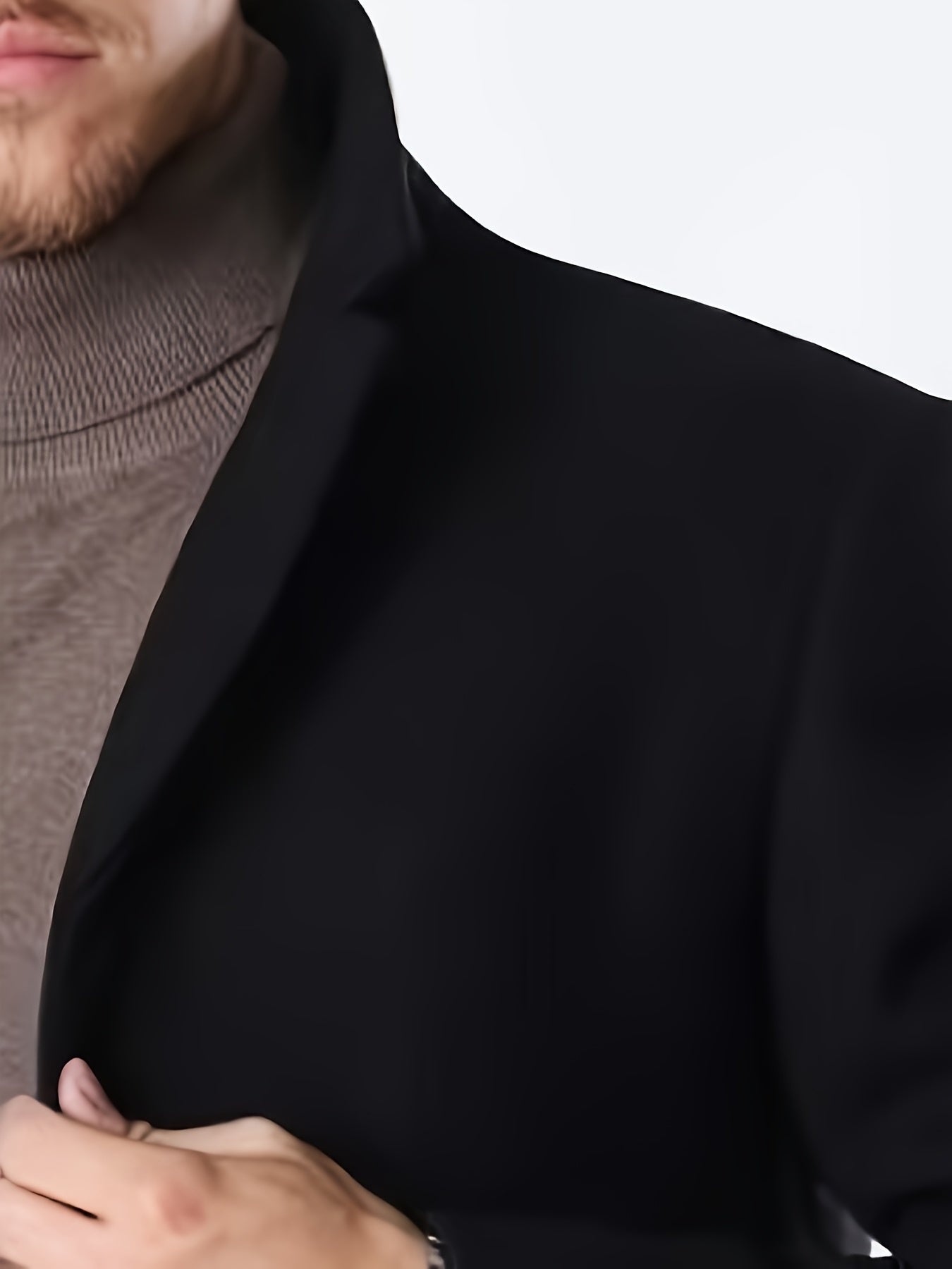 Trench-coat à simple boutonnage et revers crantés pour homme | Noir uni