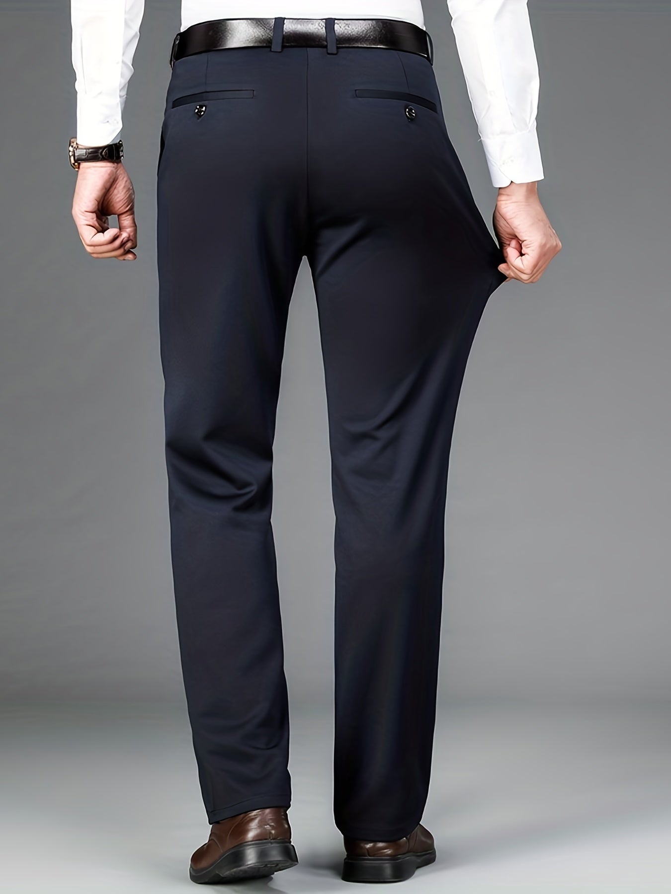 Pantalon formel uni légèrement extensible pour homme | Classique