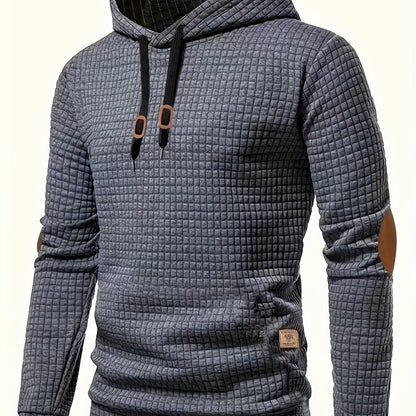 Pull d'hiver à carreaux blanc pour homme | Capuche