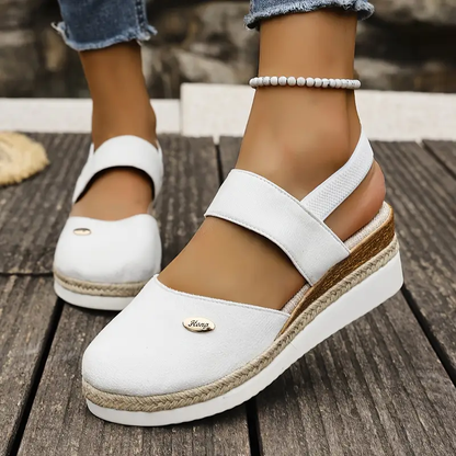 Sandales compensées à brides pour femme | À enfiler