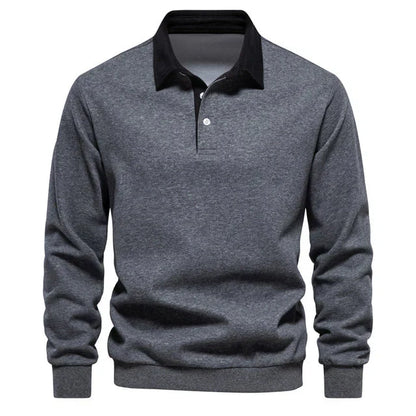 Polo décontracté à col pour homme | Chaud