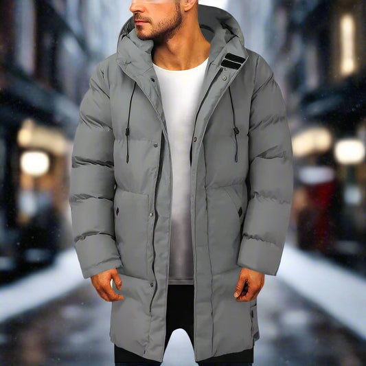 Manteau d'hiver long à capuche pour homme | Chaud