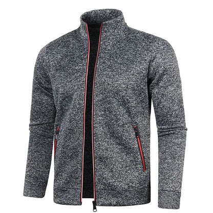 Cardigan d'hiver zippé pour homme, veste polaire décontractée | Chaud
