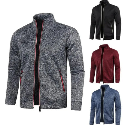 Cardigan d'hiver zippé pour homme, veste polaire décontractée | Chaud