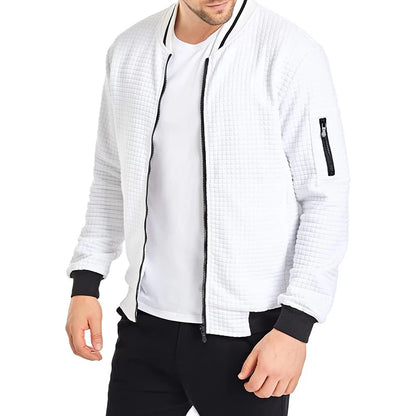 Veste à manches longues pour homme, cardigan streetwear | Manteau zippé avec poches
