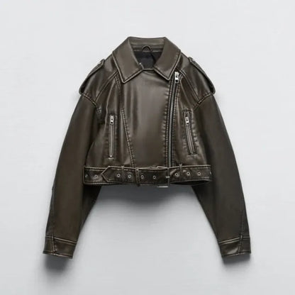 Veste courte motarde pour femme | Chaude