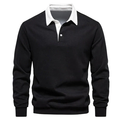 Polo décontracté à col pour homme | Chaud