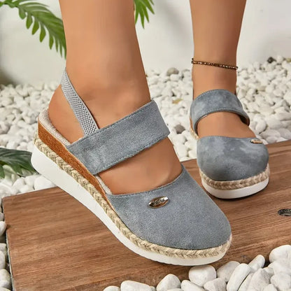 Sandales compensées à brides pour femme | À enfiler