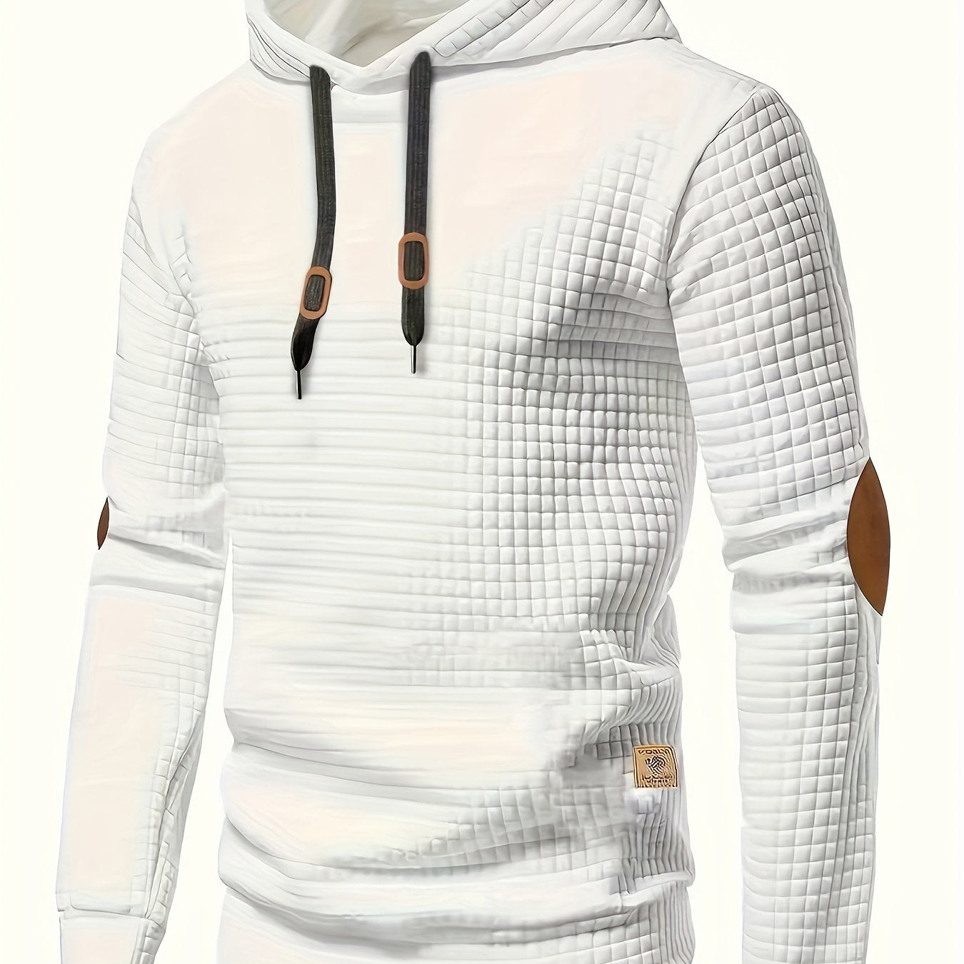 Pull d'hiver à carreaux blanc pour homme | Capuche