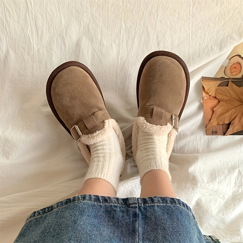 Mocassins doublés polaire tendance pour femme | Chaussures d'hiver