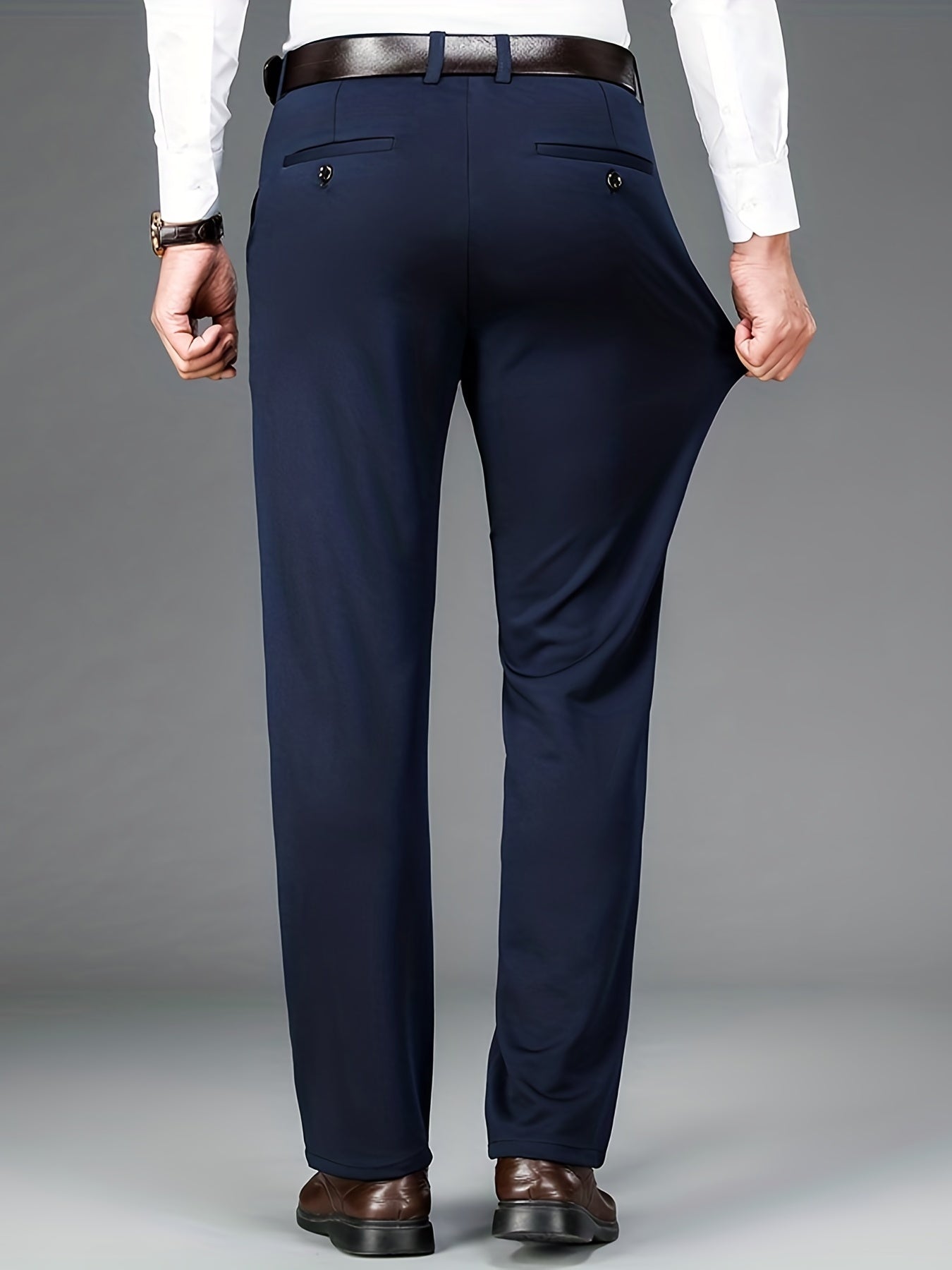 Pantalon formel uni légèrement extensible pour homme | Classique