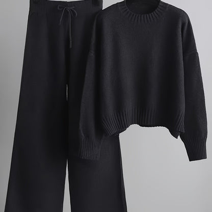 Combinaison mode femme : pull ample et pantalon large | Ensemble