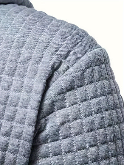 Pull d'hiver à carreaux blanc pour homme | Capuche