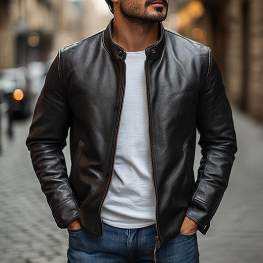 Blouson aviateur noir pour homme | Style motard