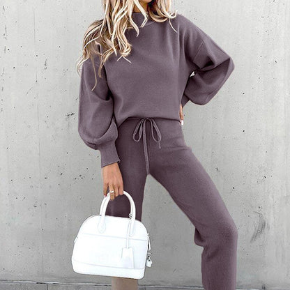 Ensemble pull et pantalon uni pour femme | Longue