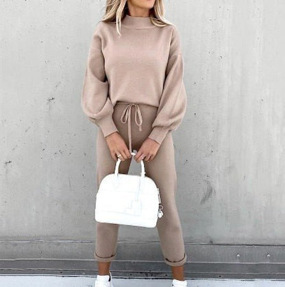 Ensemble pull et pantalon uni pour femme | Longue