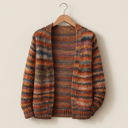 Cardigan décontracté multicolore pour femme | Longue
