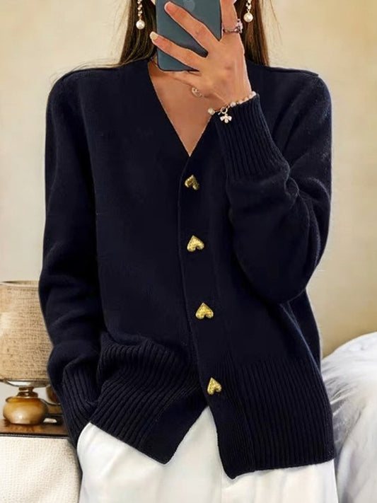 Cardigan boutonné en maille pour femme | Chaud