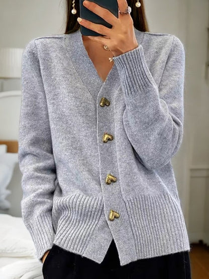 Cardigan boutonné en maille pour femme | Chaud