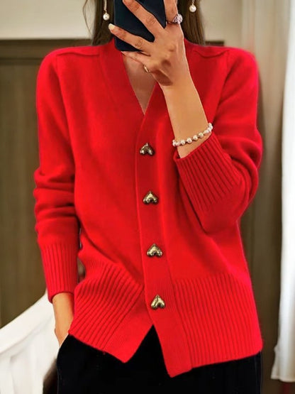 Cardigan boutonné en maille pour femme | Chaud
