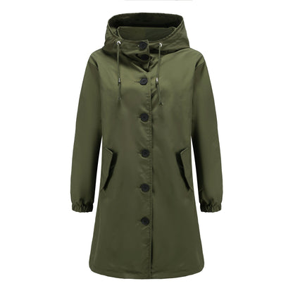 Veste coupe-vent à capuche pour femme | Longue