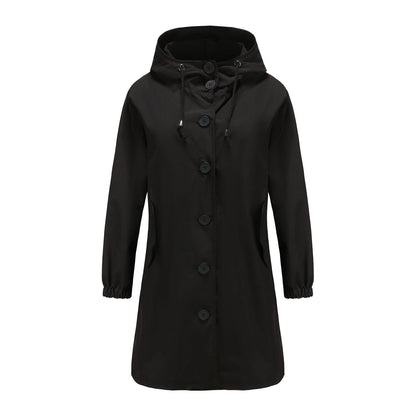 Veste coupe-vent à capuche pour femme | Longue