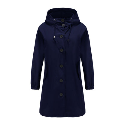 Veste coupe-vent à capuche pour femme | Longue