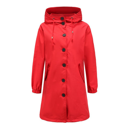 Veste coupe-vent à capuche pour femme | Longue